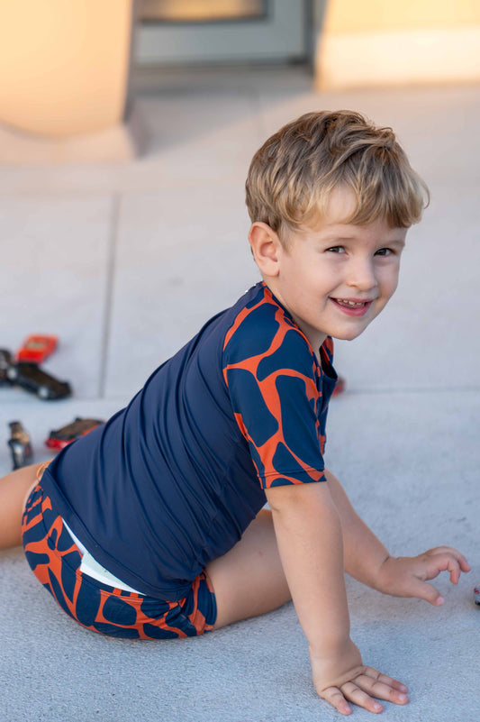 Formentera T-Shirt Short Sleeve Camouflage Blue-Orange
