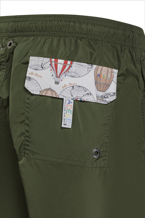 Men's Military Green Boxer Briefs – Quick Dry | UPF 50+ | Hot Air Balloon Pocket