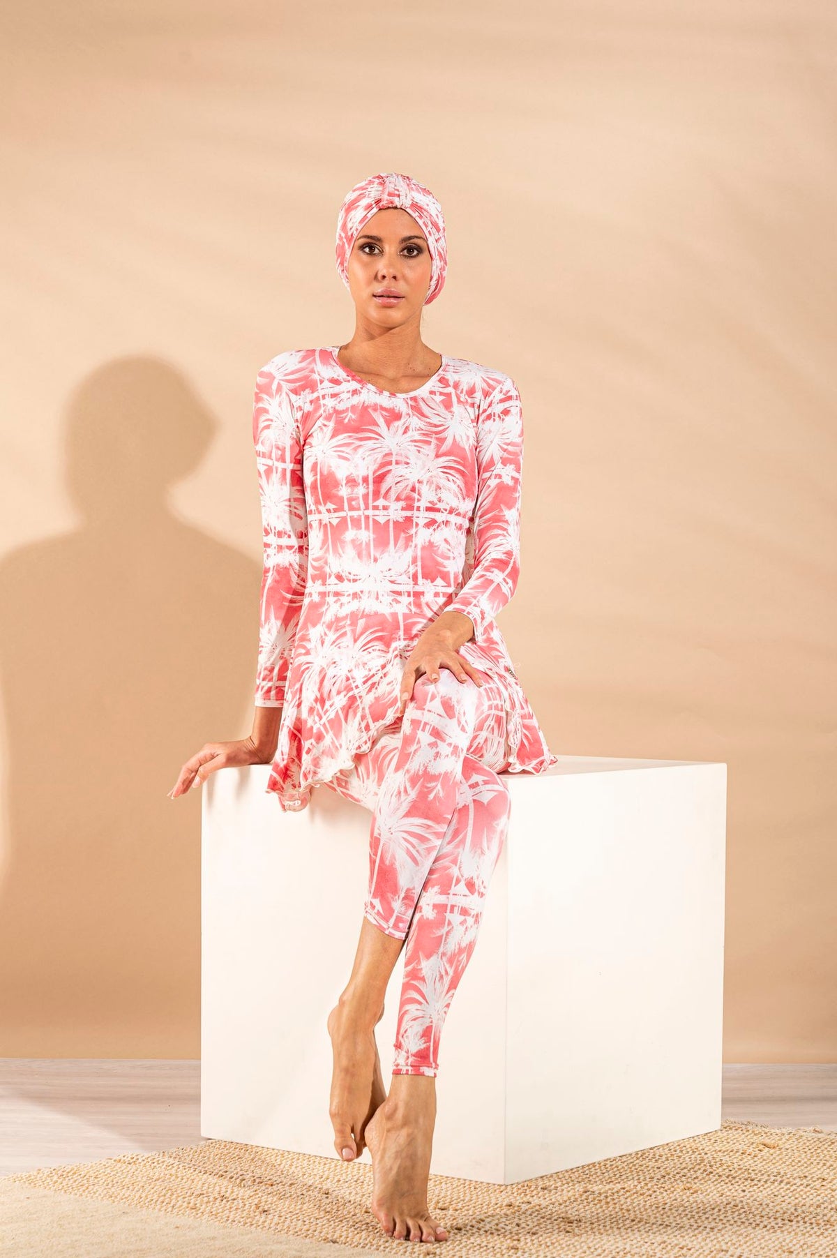 Jumeirah Burkini Dress - Long Sleeves Cherry Palms