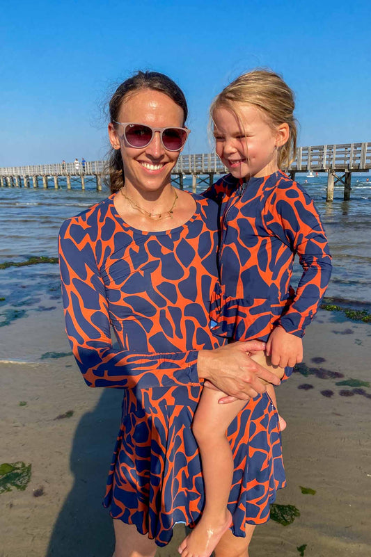 Ocean Swimsuit Camouflage Blue-Orange