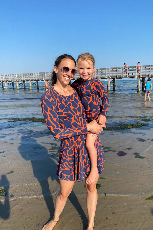 Ocean Swimsuit Camouflage Blue-Orange