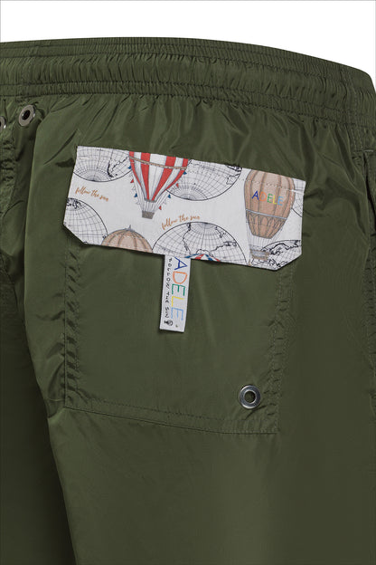 Men's Military Green Boxer Briefs – Quick Dry | UPF 50+ | Hot Air Balloon Pocket