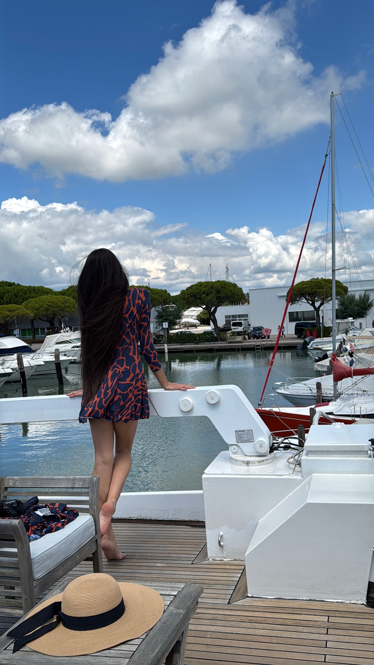 Jumeirah Burkini Dress - Long Sleeves Camouflage Blue-Orange
