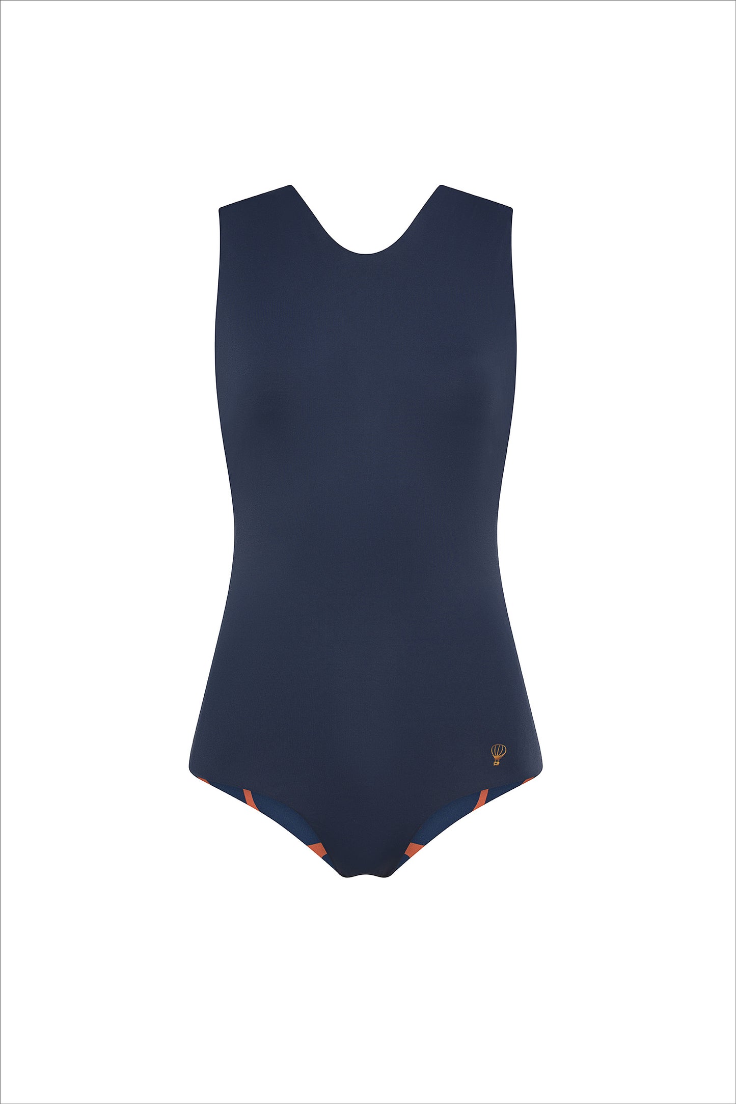 Cannes One-Piece Swimsuit Camouflage Blue-Orange
