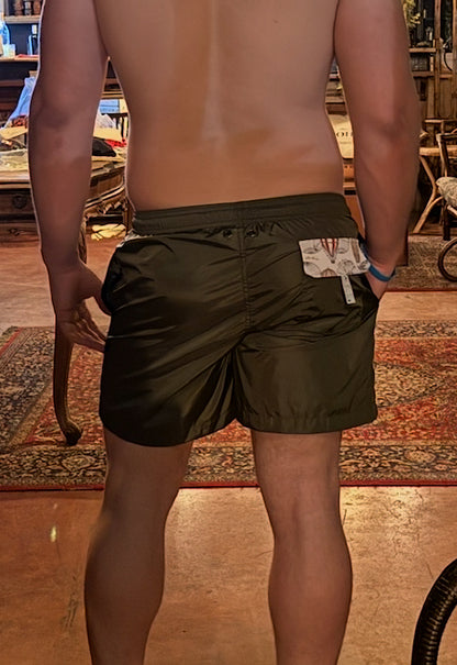 Men's Military Green Boxer Briefs – Quick Dry | UPF 50+ | Hot Air Balloon Pocket