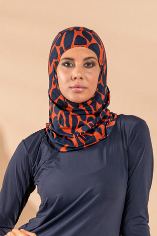 Sport Hijhab Camouflage Blue-Orange
