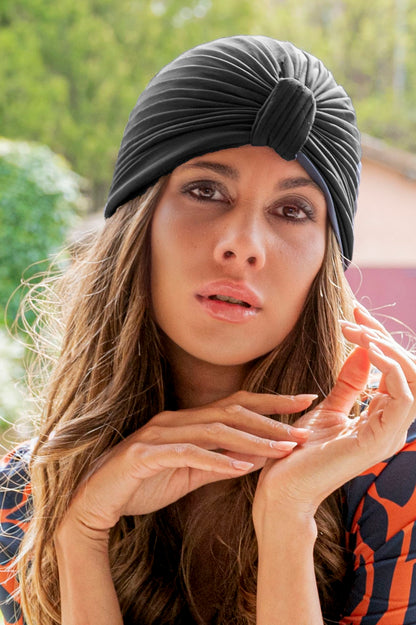 Turban Knot Swim Cap Black