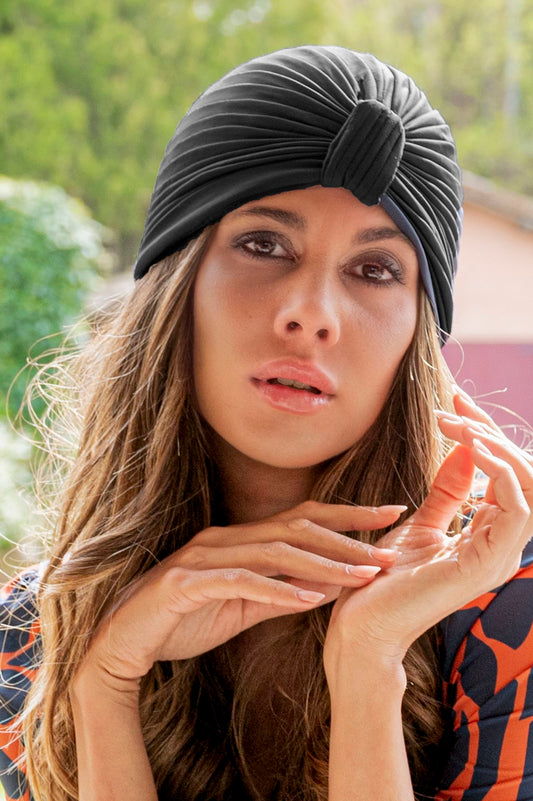 Turban Knot Swim Cap Black