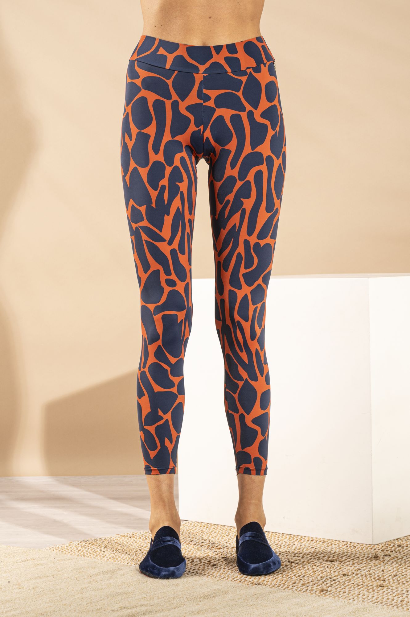 Second Skin Beach Leggings Camouflage Blue-Orange