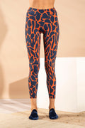 Leggings da spiaggia Second Skin Camouflage blu-arancione