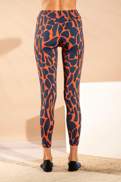Second Skin Beach Leggings Camouflage Blue-Orange