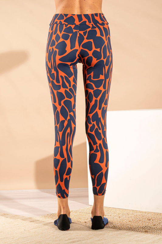 Second Skin Beach Leggings Camouflage Blue-Orange
