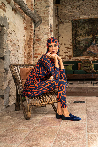 Second Skin Beach Leggings Camouflage Blue-Orange