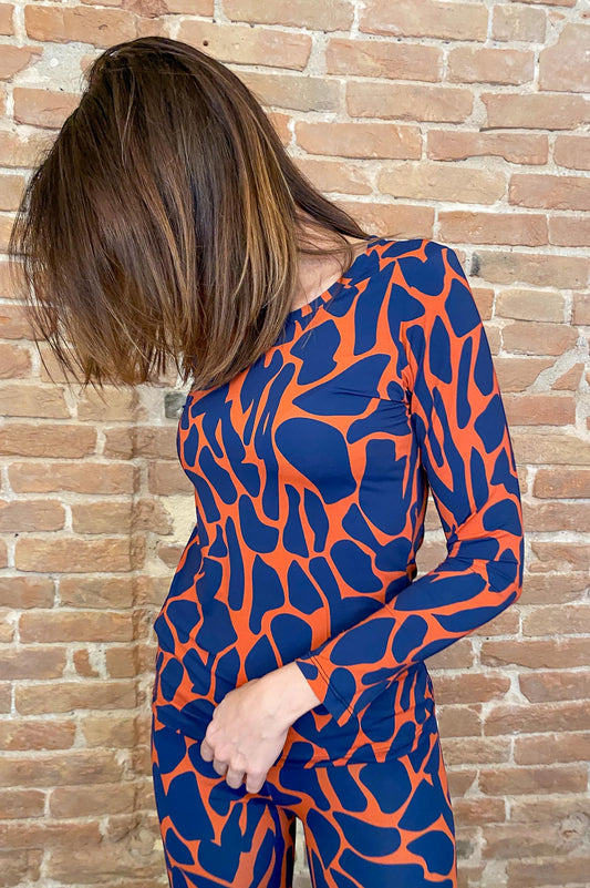 Second Skin Long Sleeves Camouflage Blue-Orange
