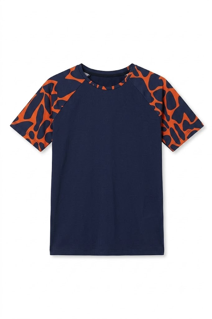 Formentera Short Sleeve T-Shirt Camouflage Blue-Orange