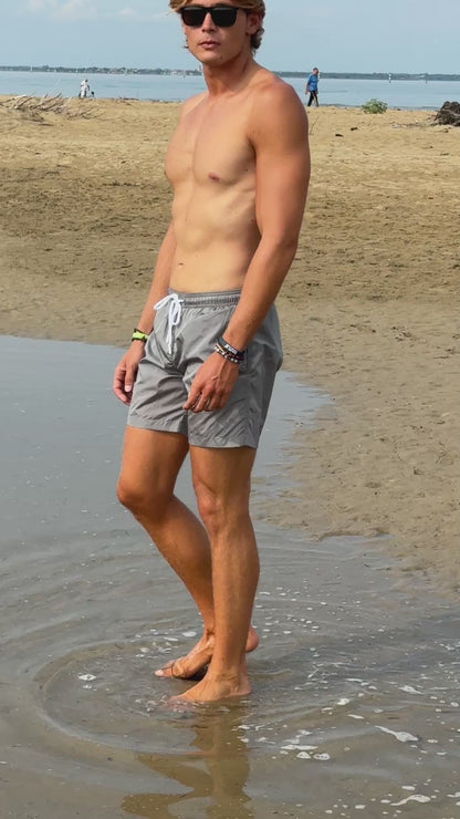 Men's Grey Boxer Shorts – Quick Dry | UPF 50+ | Hot Air Balloon Pocket