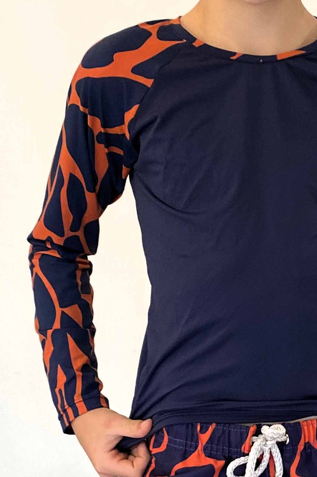 Formentera Long Sleeve T-Shirt Camouflage Blue-Orange